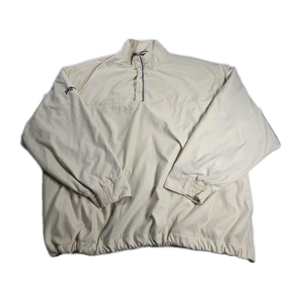 Ping Collection Jacket Mens XL BEIGE Quarter Zip Golf Windbreaker Pullover LOGO - Picture 3 of 10